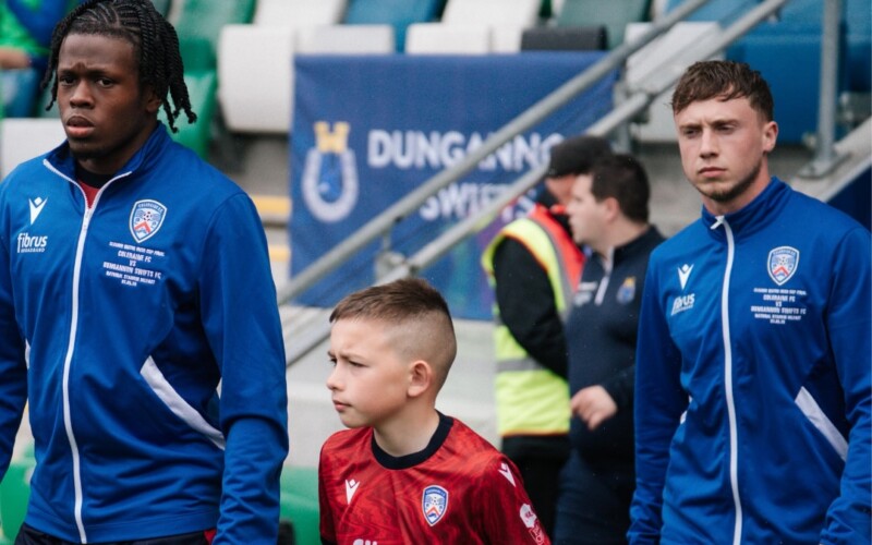 Irish Cup Champions: Shevlin and Okoro Lift the Trophy with Coleraine